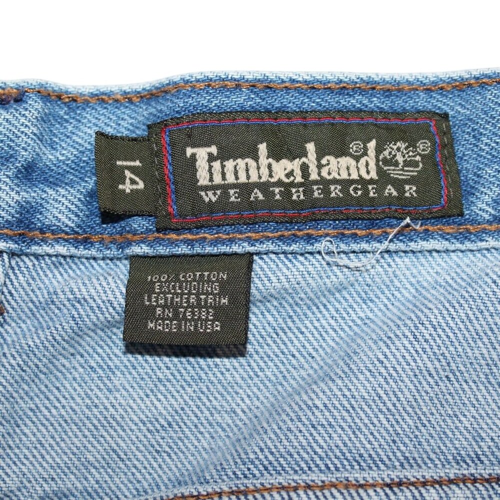 VTG Timberland Womens 14 Lt Washed Straight Leg Denim Jeans 80s Style Made USA - Picture 5 of 11